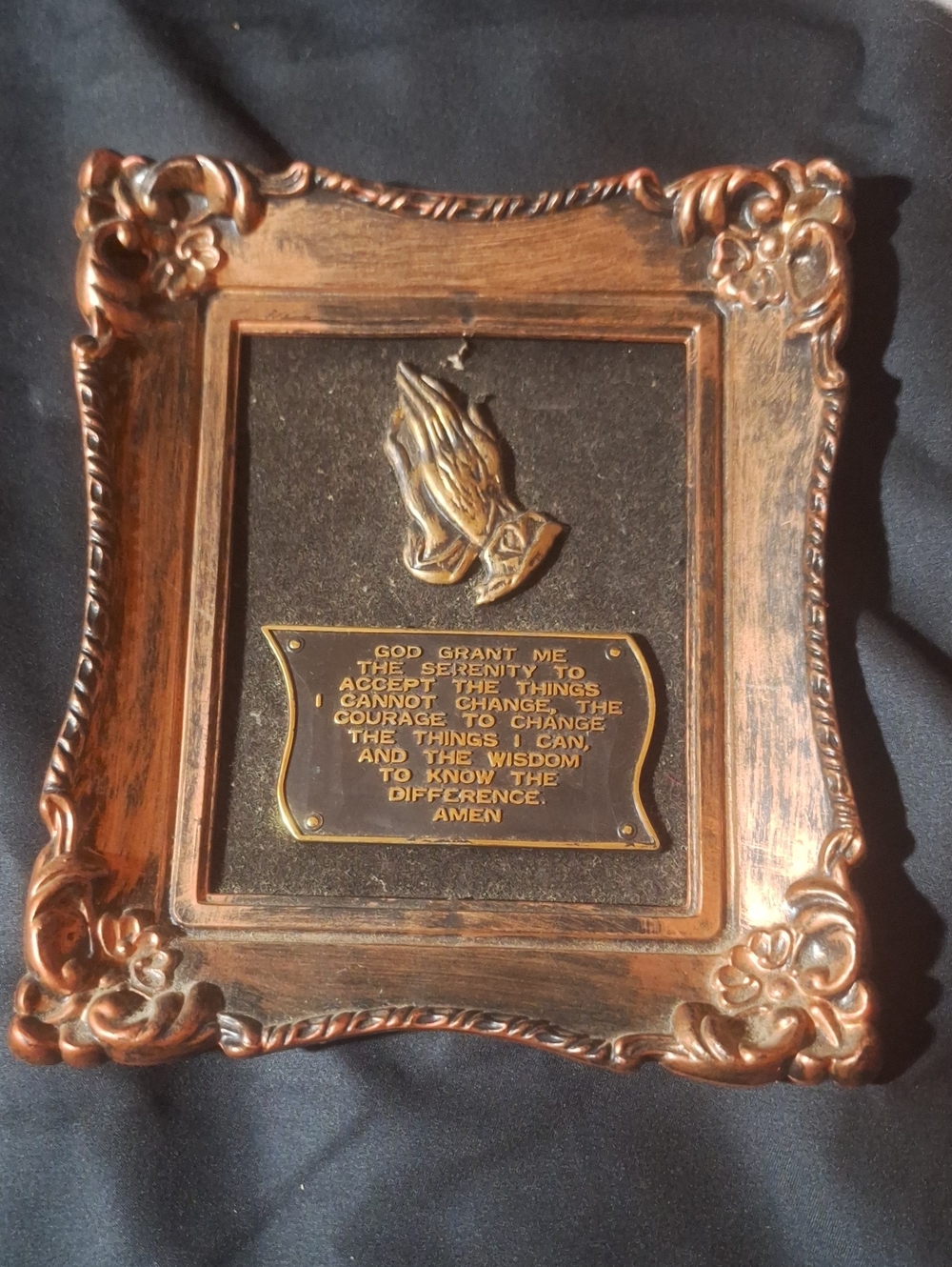 Ornate Bronze Color Prayer Plaque Wall Accent